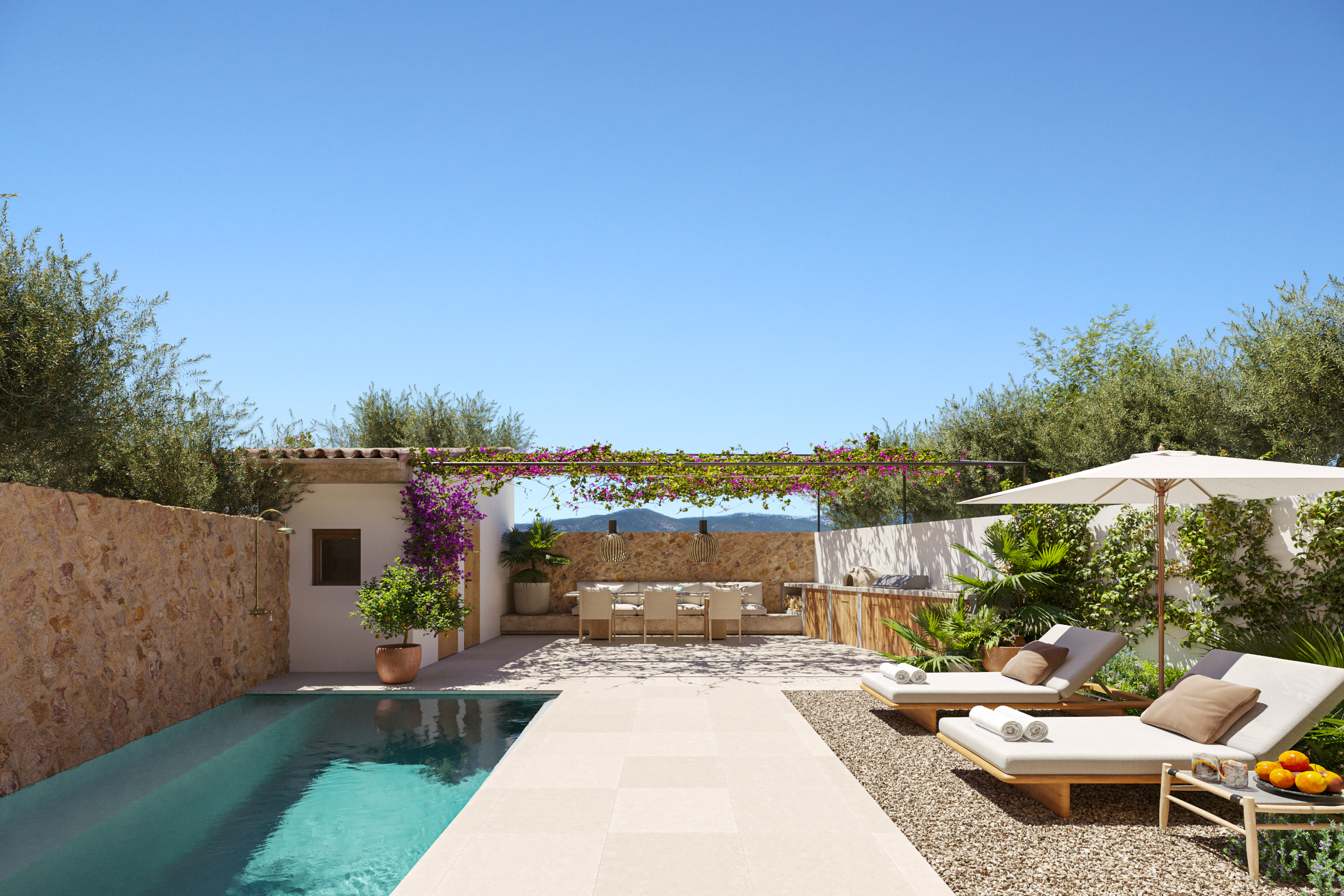 Elegant Mallorquin Townhouse with Tramuntana Views in Santa Maria — 1